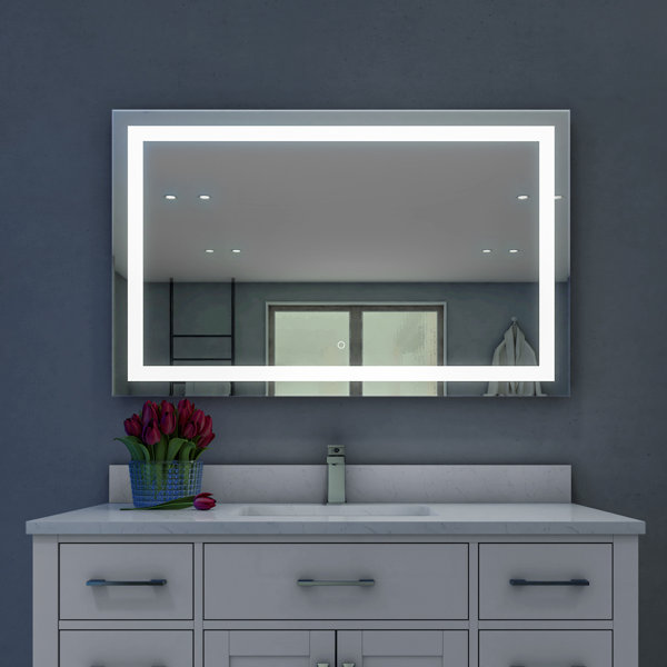 Orren Ellis 48" Wall Mounted Makeup Led Bathroom Vanity Mirror With